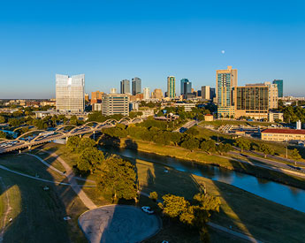 Fort Worth skyline aerial view