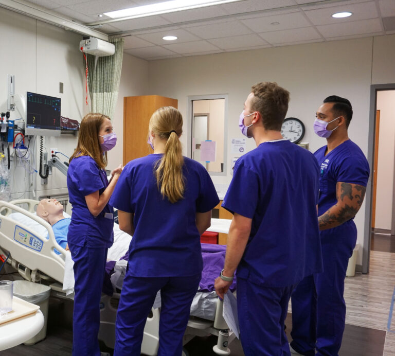 Ashley Franklin in healthcare simulation lab