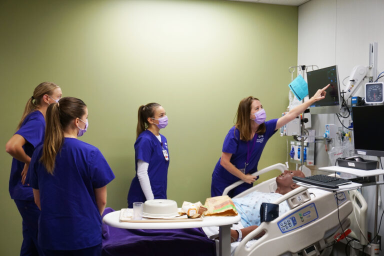 Ashley Franklin in healthcare simulation lab.