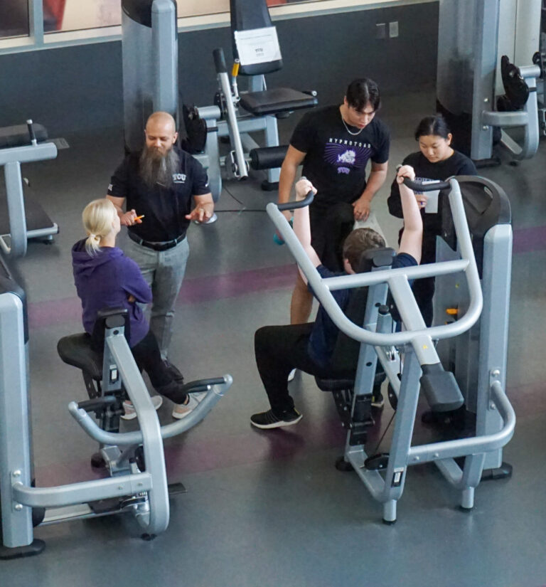 Dr. Esposito in campus rec center