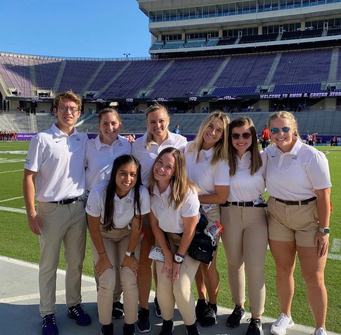 TCU students at the Amon G. Carter Stadium